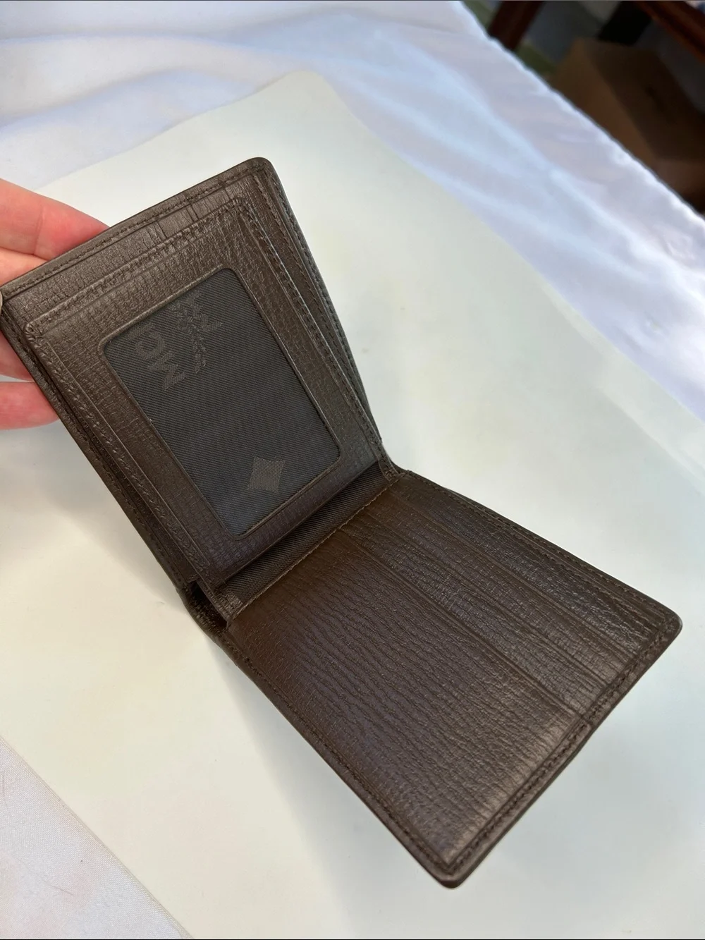 MCM Visetos Monogram & Dark Brown Leather Bifold Wallet (COA Included)
